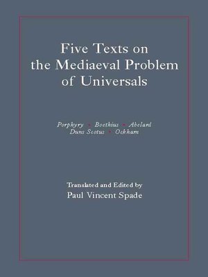cover image of Five Texts on the Mediaeval Problem of Universals